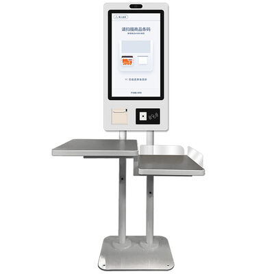24 inci Capacitive Touch 10 Point Self Service Kiosk dengan instalasi berdiri lantai untuk toko tanpa awak