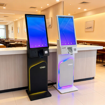 27/32 Inch Lantai Berdiri layar sentuh Self Service Kiosk dengan 1920X1080 Resolusi untuk Self Ordering dan Penggunaan Interaktif