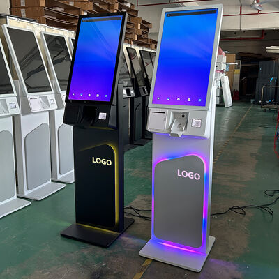 27/32 Inch Lantai Berdiri layar sentuh Self Service Kiosk dengan 1920X1080 Resolusi untuk Self Ordering dan Penggunaan Interaktif