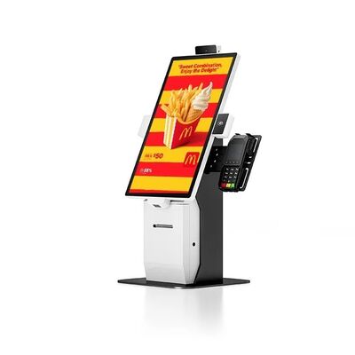 Kios Pesanan Mandiri Layar Sentuh 21,5" dengan Sentuhan Kapasitif 10 Titik dan Resolusi 1920x1080 untuk Restoran Cepat Saji