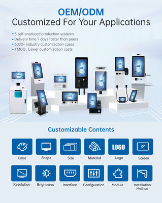 21.5 Inch Capacitive Touch 10 Point Self Service Kiosk with Multi-OS Support for Payment Terminal