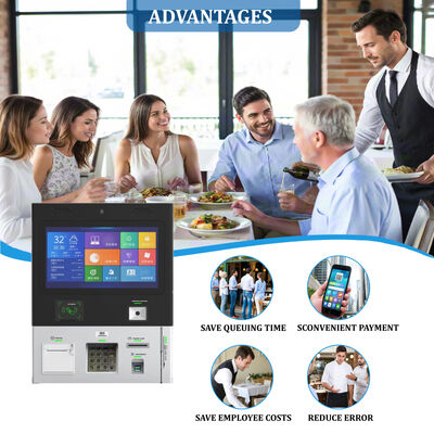 Kios Hotel Pasang Dinding dengan Layar Sentuh Resolusi 1920x1080 dan Printer Termal untuk Check-in Mandiri