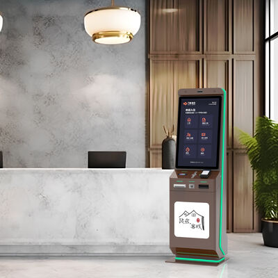 Kios Kios Check-In Hotel Layanan Mandiri Sentuh Kapasitif 10 Titik dengan Resolusi 1920x1080 dan Desain Berdiri di Lantai