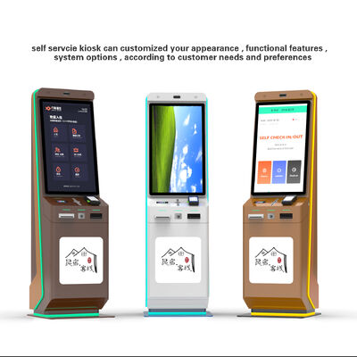 Kios Kios Check-In Hotel Layanan Mandiri Sentuh Kapasitif 10 Titik dengan Resolusi 1920x1080 dan Desain Berdiri di Lantai