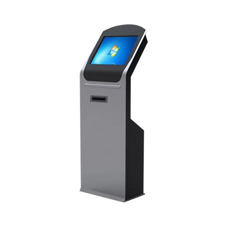 Lantai industri berdiri layar sentuh Self Service Kiosk 19 Inch Untuk Pengumpulan Tiket