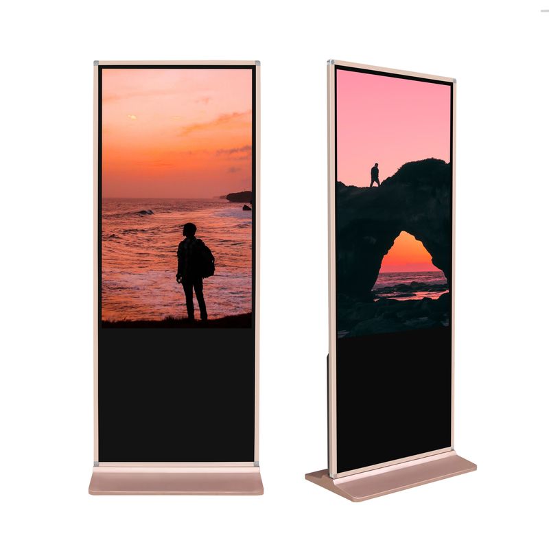 Kiosk layar sentuh berdiri bebas 55 inci dengan resolusi 1920x1080 dan layar sentuh inframerah untuk check-in bandara