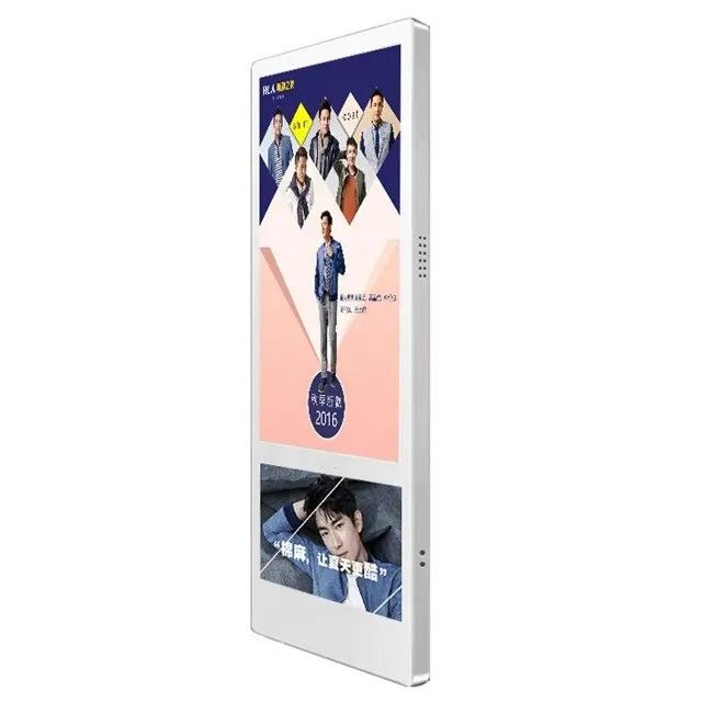 18.5+10.1inch LCD Wall Mounted Elevator Advertising Display dengan 50W Power dan Konstruksi Alloy Aluminium untuk Digital Signage