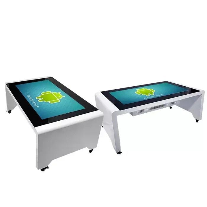55 Inch Aluminium Alloy Interactive Touch Screen Table dengan konsumsi daya 110W dan layar multi-touch