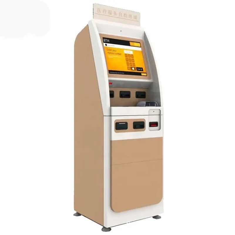 Kios Mandiri Layar Sentuh Multifungsi 22 Inci OEM Dengan Pembaca Kartu ID dan Printer Struk