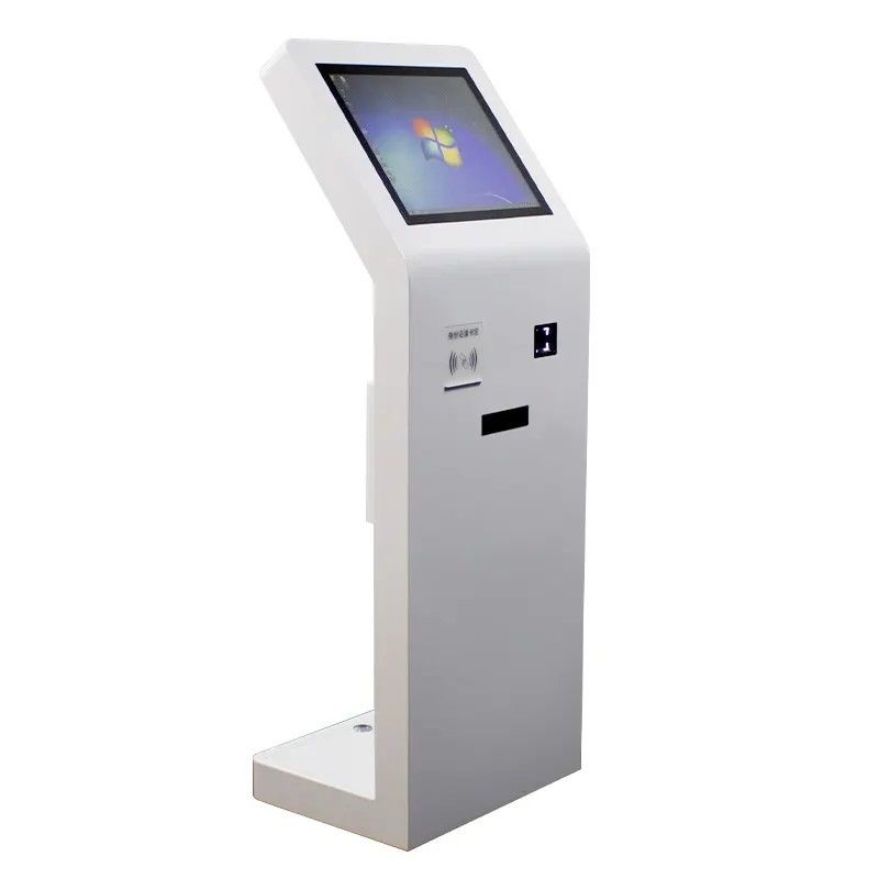 21.5 inci lantai berdiri layar sentuh Kiosk dengan IC Card Reader dan QR Code Scanner