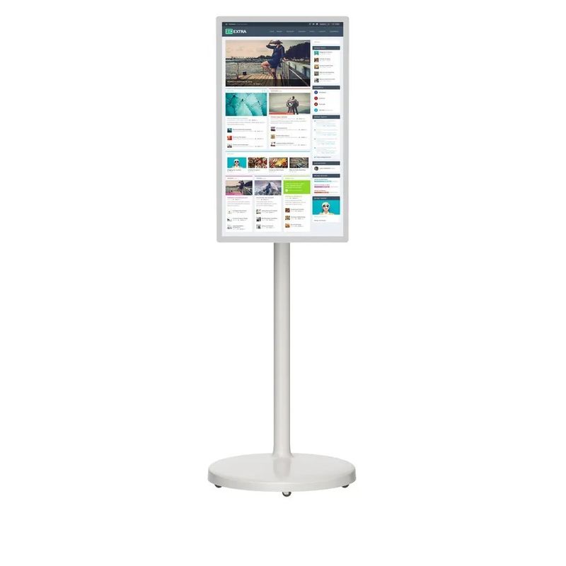 24 Inch Portable Floor Stand Touch Screen Kiosk Digital dengan Android NFC dan layar yang dapat disesuaikan