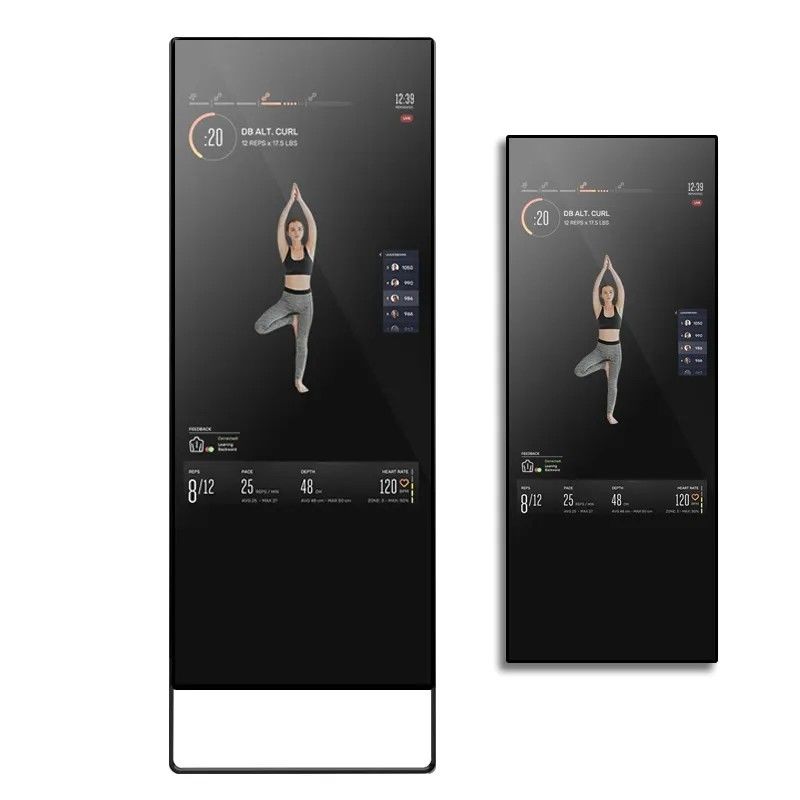 43 Inch Smart Fitness Mirror dengan Android 7.1 RK3288 dan Display Iklan LCD Cerah Disesuaikan