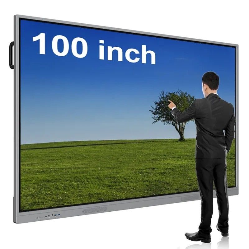 Papan Tulis Interaktif Digital Multi-sentuh Full HD 100 Inci Monitor Layar Sentuh Panel Datar Cerdas