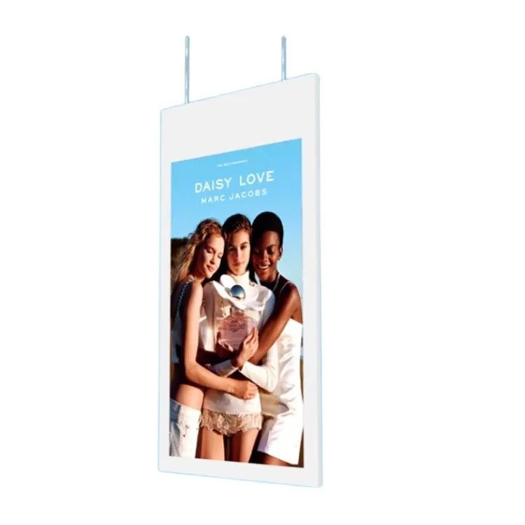 43 Inch Dual Screen High Brightness Advertising Display dengan Monitor Jendela Gantung 700 Nits
