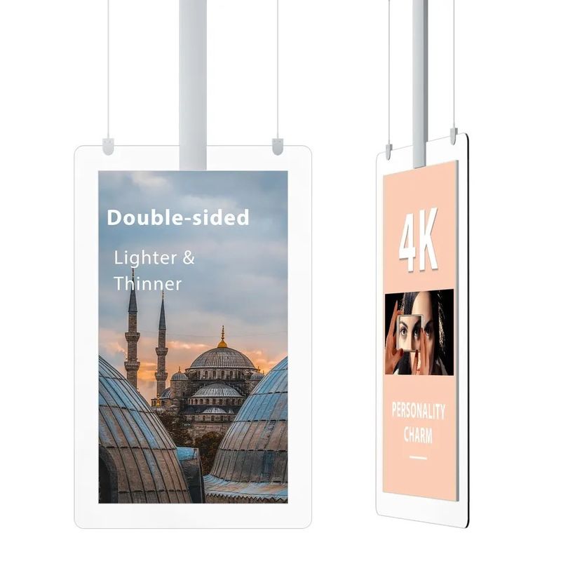 55 Inci Layar Ganda Kecerahan Tinggi Pemutar Iklan LCD dengan Kecerahan 1500 Nits