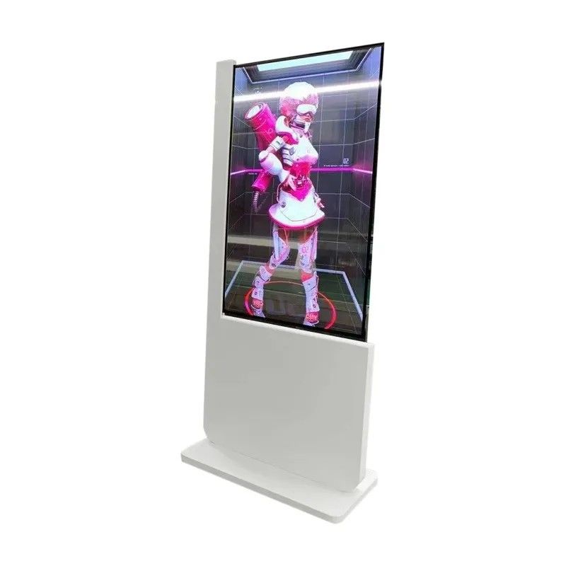 OLED 55 Inci Transparan layar sentuh Tampilan Lantai berdiri semua dalam satu monitor