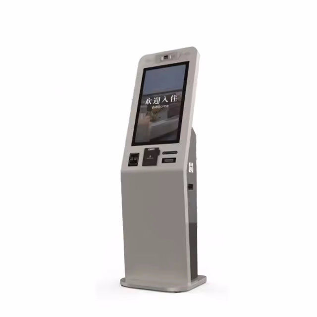 Kios Self Check-in Layar Sentuh dengan Sistem Penerbitan Kartu Gangguan Terintegrasi, Penerima Uang Tunai, dan Antarmuka Multi-Bahasa