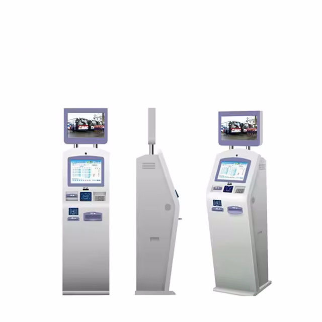 110-240V AC Self-Service Kiosk Dengan Opsional Logo Pengakuan Wajah Dan Contactless Card Reader