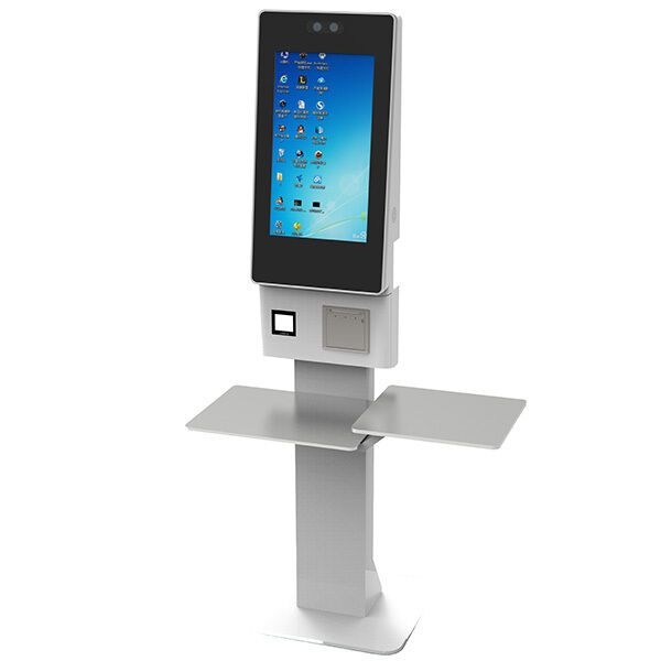 24 inci Capacitive Touch 10 Point Self Service Kiosk dengan instalasi berdiri lantai untuk toko tanpa awak